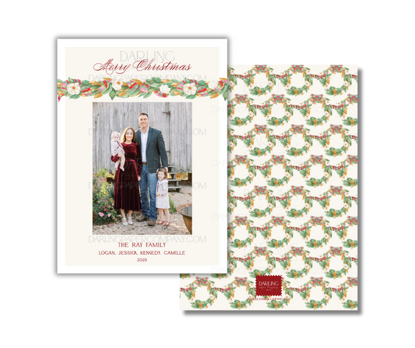 Magnolia and Plaid Ribbon Garland Darling Paper Co.