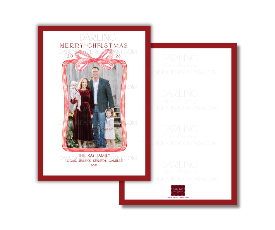 Red Stripe Bow Frame