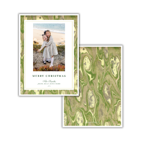 Green Marble Holiday Card