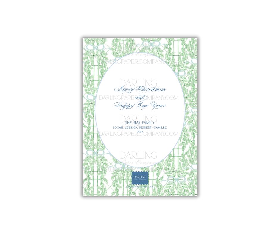 Oval Blue Bow Lattice