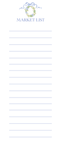 Blue Bow and Hydrangeas Market List Notepad