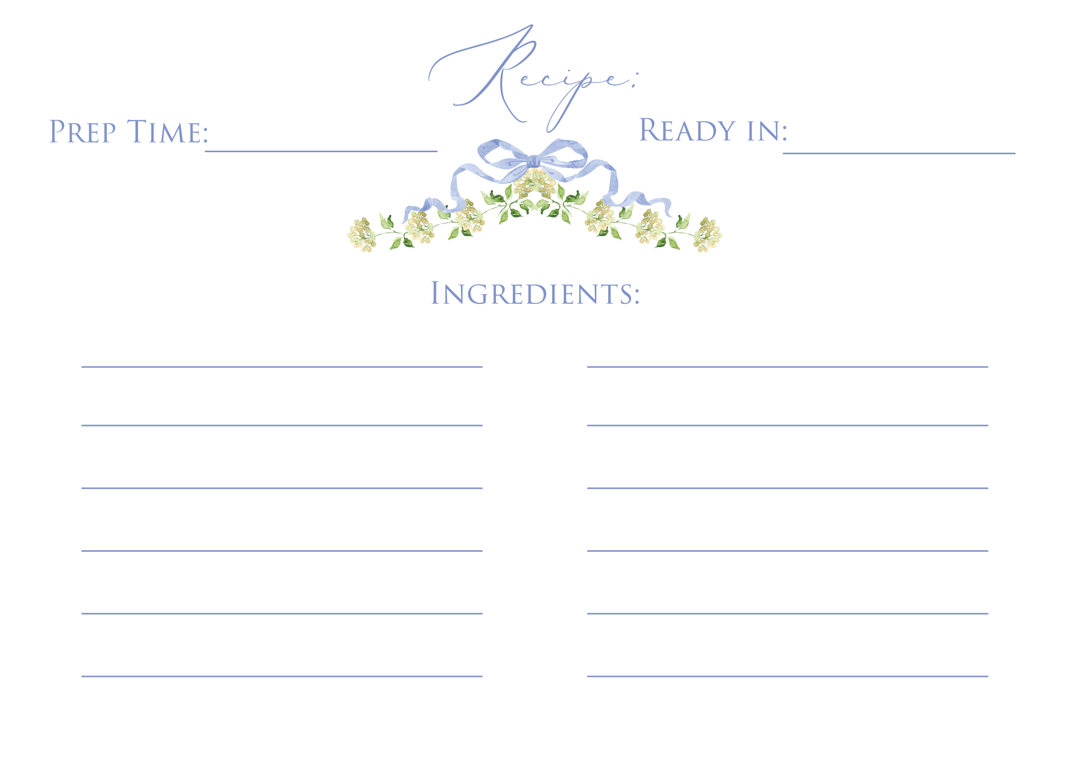 Blue Bow and Hydrangeas Gift Set