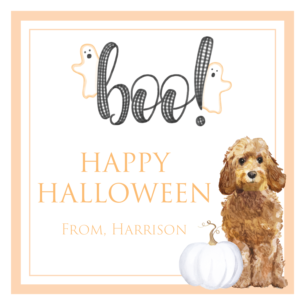 Golden Doodle Boo Gift Tag