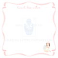 Pink Border Little Girl Lunch Box Notes
