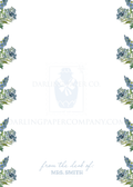 Blue Floral From the Desk of Notepad