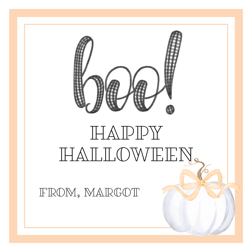 White Pumpkin Halloween Gift Tag