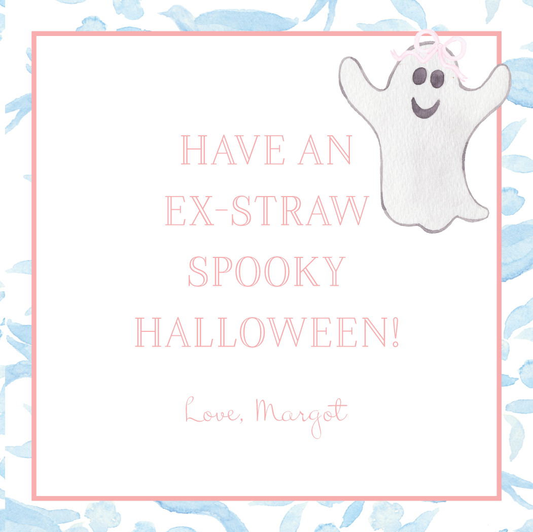 Girl EX-STRAW spooky Gift Tag