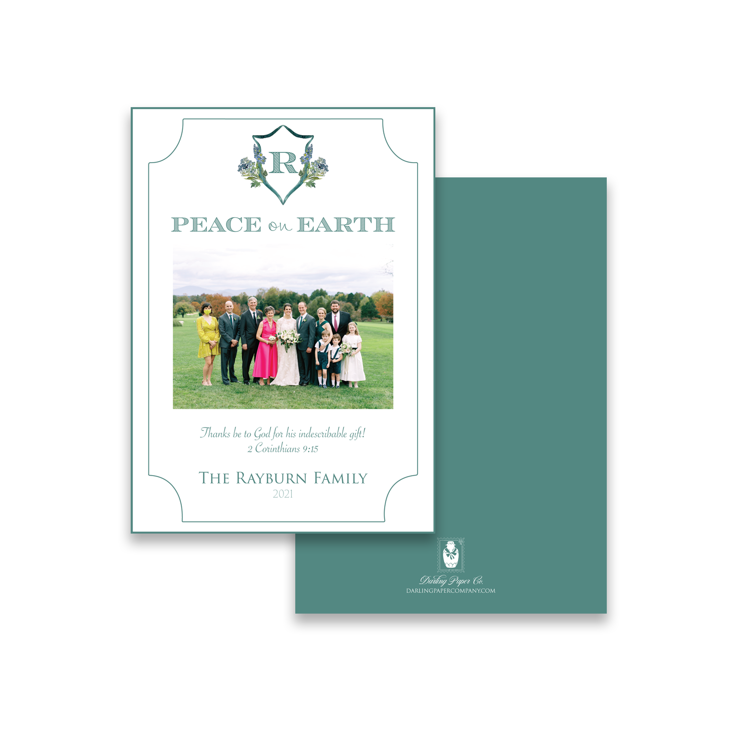 Peace on Earth Crest Holiday Card – Darling Paper Co.