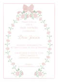 Pink Roses & Ribbons Baby Shower Invitation