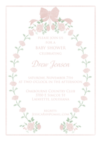 Pink Roses & Ribbons Baby Shower Invitation