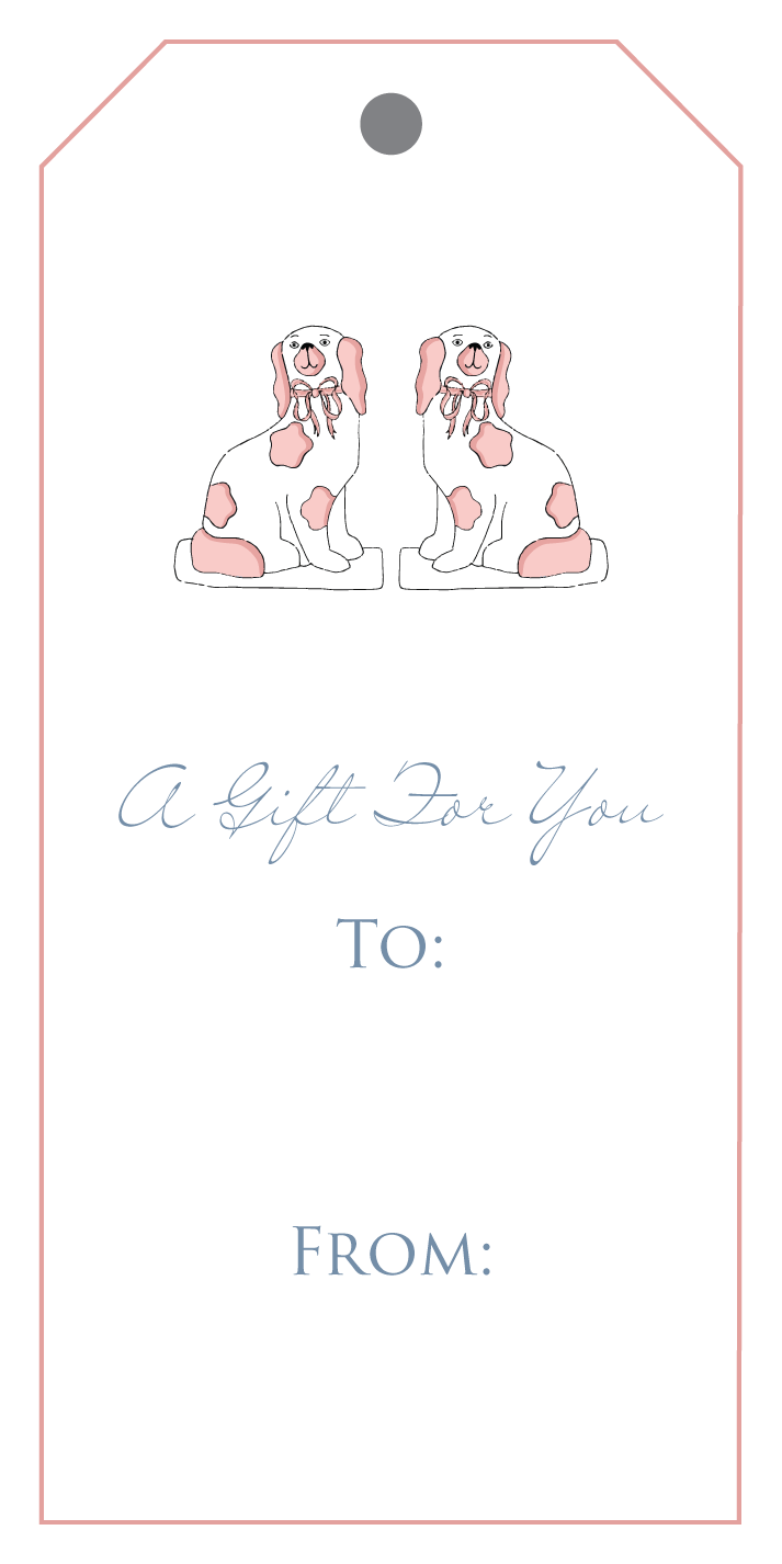 Pink Staffordshire Gift Tag