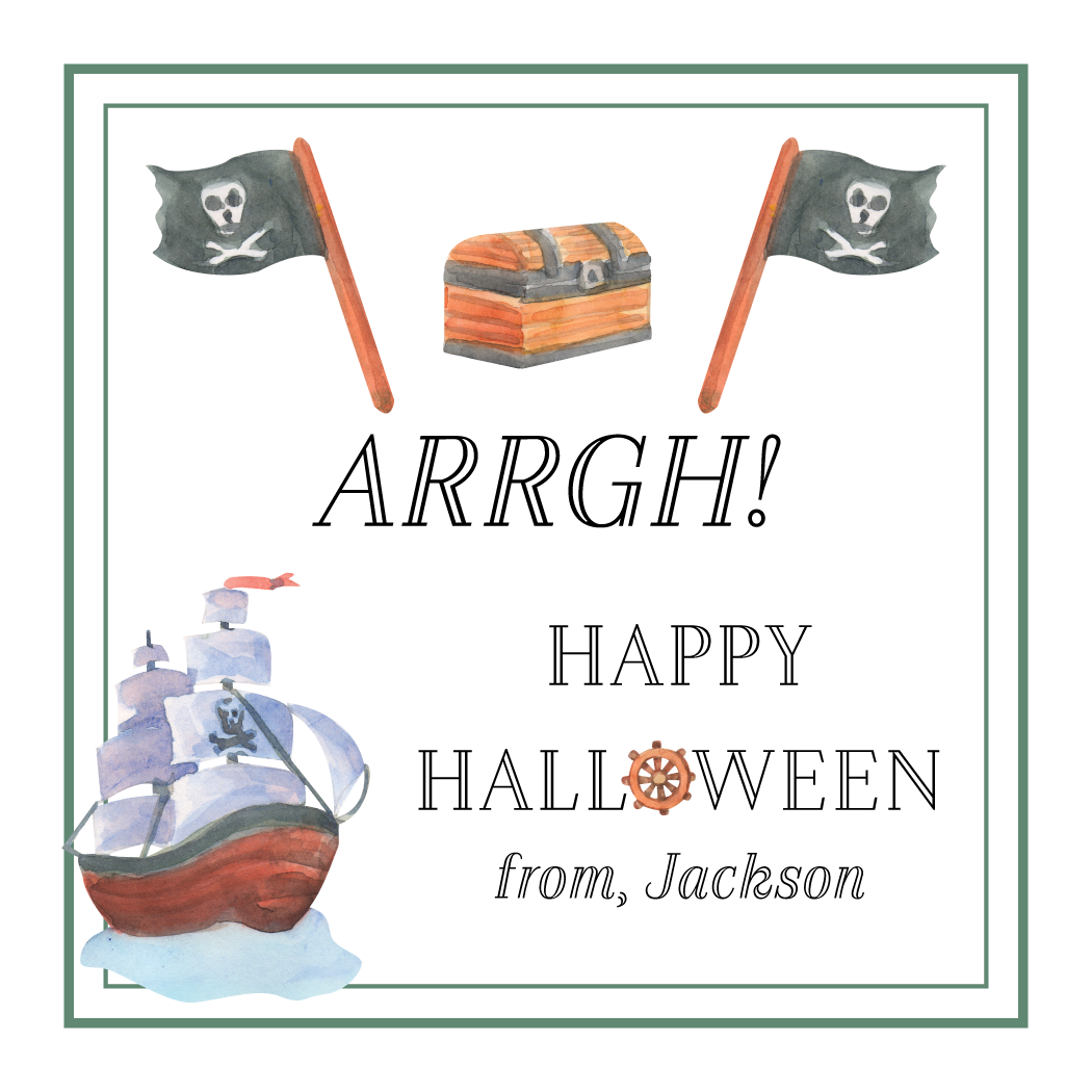 Green Pirate Gift Tag