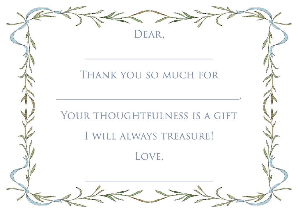 Blue Pre-written Thank You Cards