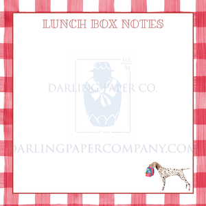 Dog Gingham Lunch Box Notes