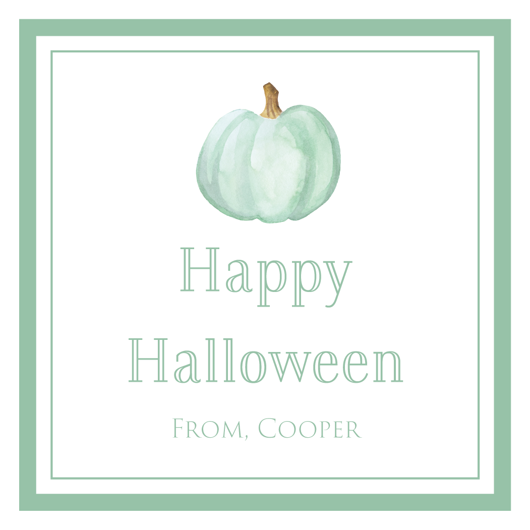 Pastel Green Pumpkin Gift Tag