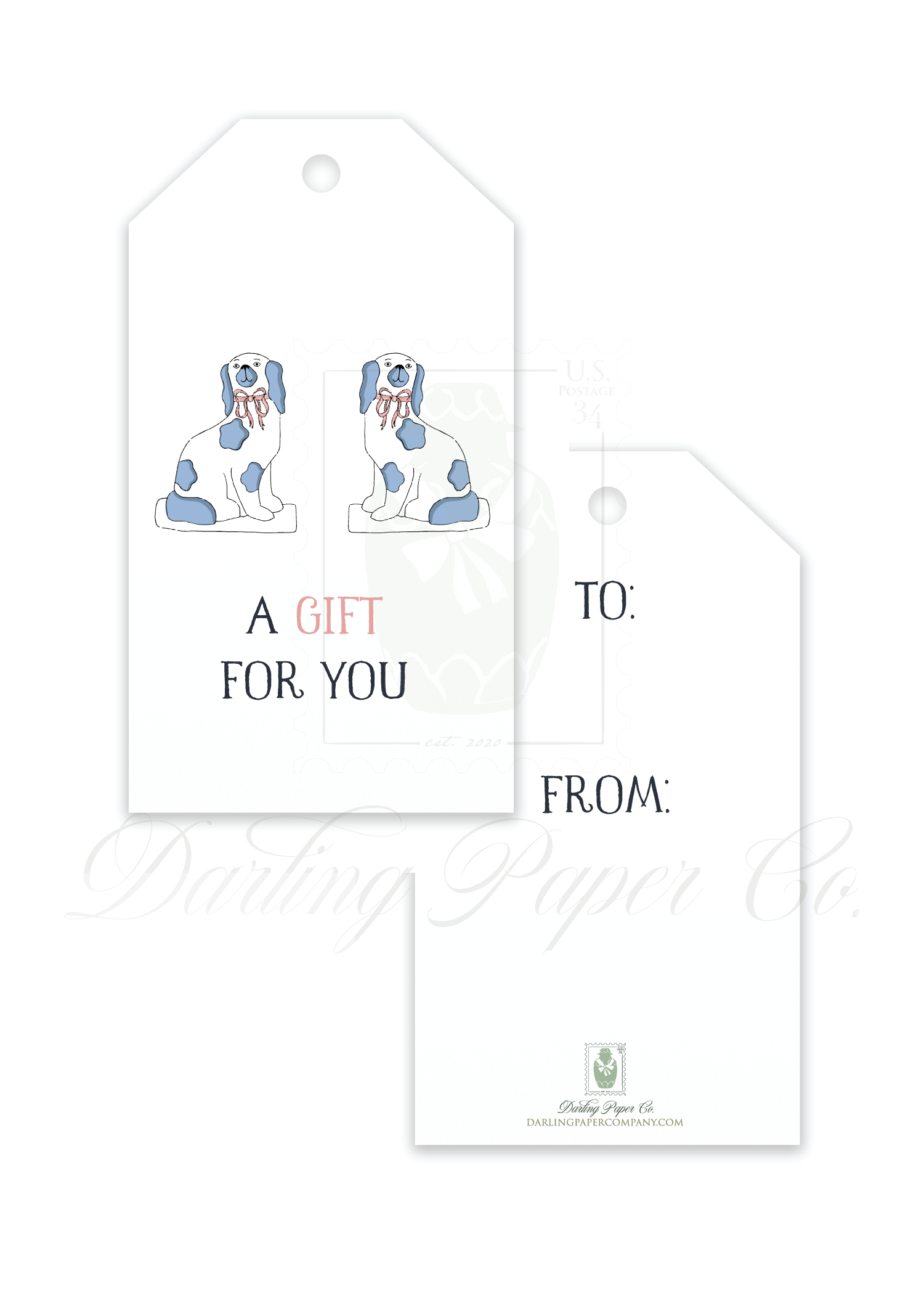 Blue Staffordshire Gift Tag