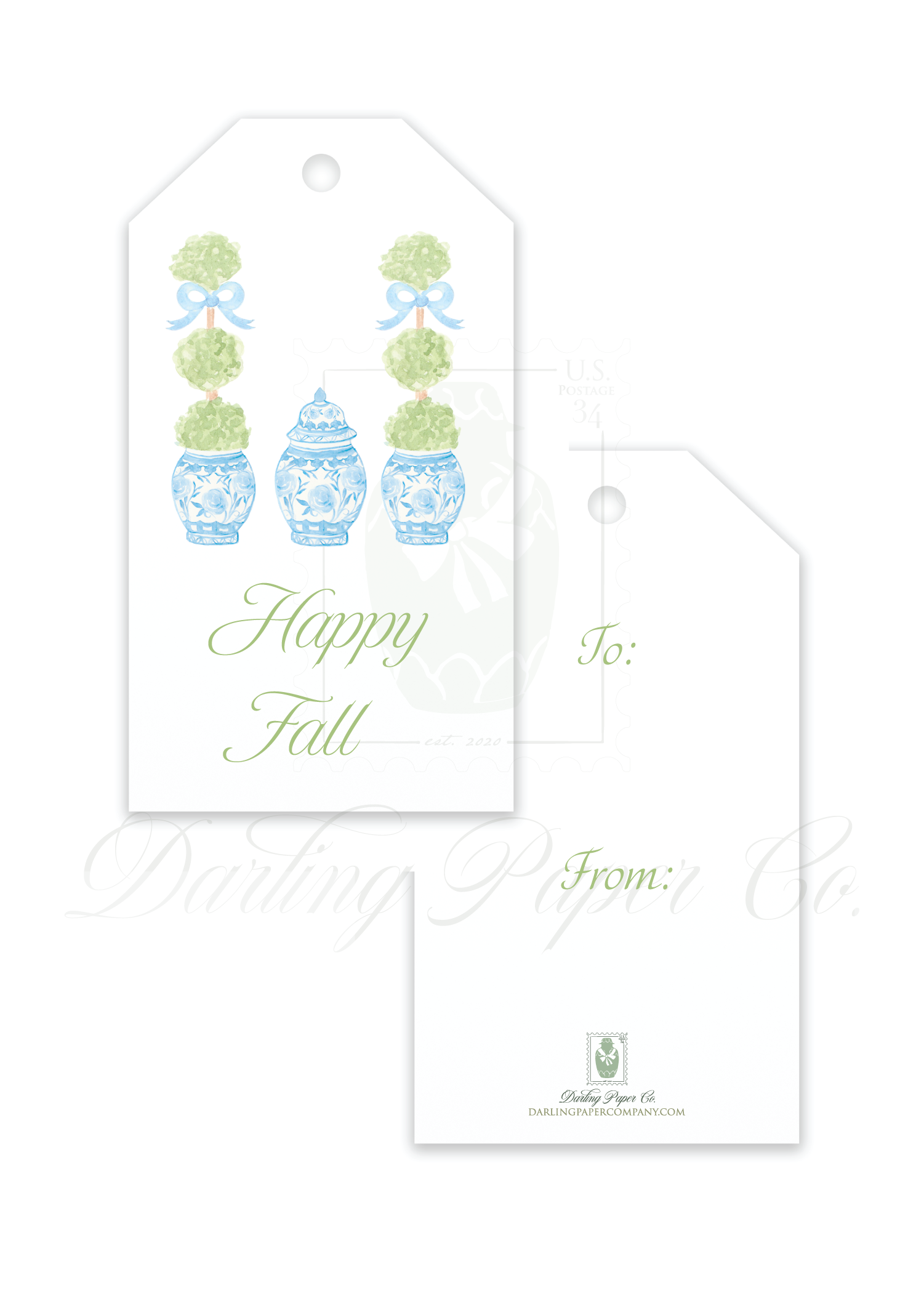 Topiaries and Ginger Jar Gift Tag