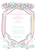 Unicorn Birthday Invitation